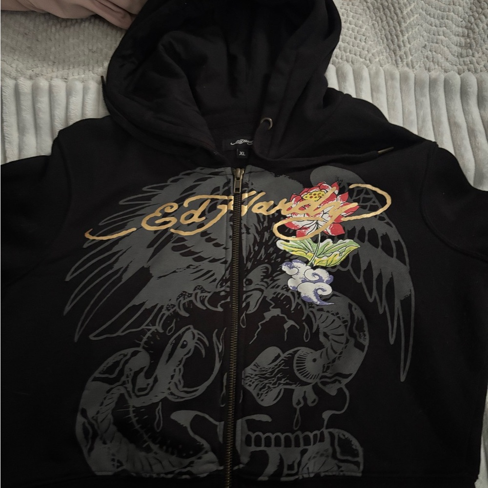 Ed Hardy Black Graphic Hoodie